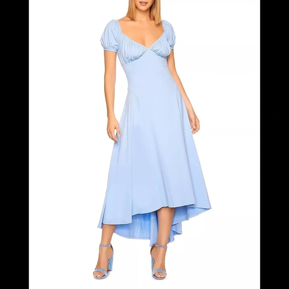 Susana Monaco Off The Shoulder High Low Hem Dress Vista/Blue Size XS - NWT